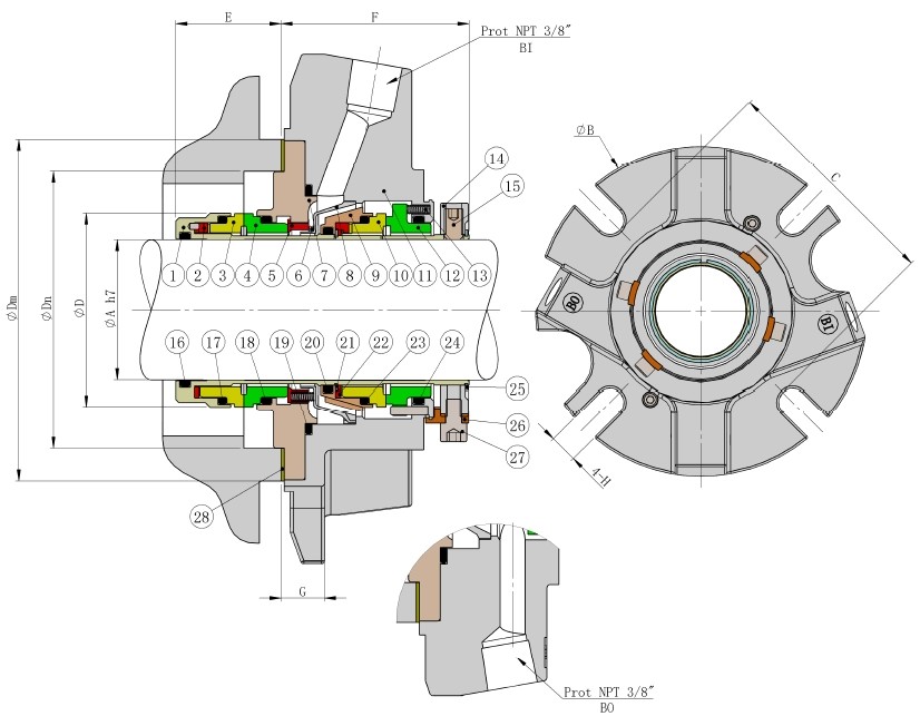 GDMA Double Cartridge Mechanical Seal for Chemical Pumps
